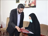 دیدار فرماندار قرچک و رئیس حوزه هنری استان تهران با مادر شهید «علی‌اصغر فلاح»