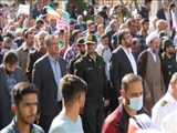  گزارش تصویری/حضور فعال شهردار و کارکنان شهرداری قرچک در راهپیمایی ۱۳ آبان