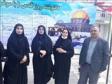 حضور کتابداران و پرسنل کتابخانه‌های عمومی شهرستان قرچک در راهپیمایی روز قدس و برپایی ایستگاه نقاشی