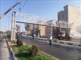 نصب پل عابر پیاده در بلوار شهید سلیمانی قرچک